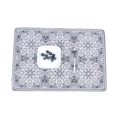 China Tabletex Durable Modern Waterproof PVC Lace Fabric Wedding Place Mats for sale