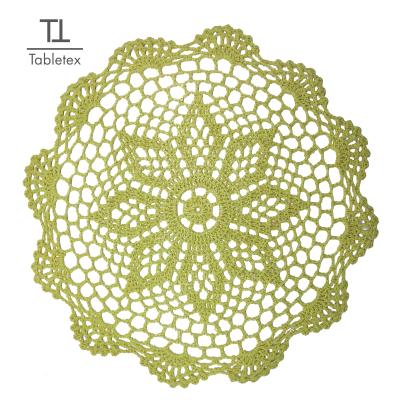 China Tabletex Eco-Friendly Handmade Crochet Cotton Polyester Cotton Cup Dining Table Mat Cotton Place Mat Sustainable for sale