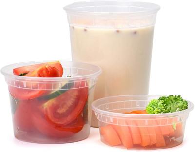 China Microwavable Disposable Food Packing Soup Containers 8 Ounce Plastic Food Storage Containers, Transparent Clear Plastic Dessert Cups for sale