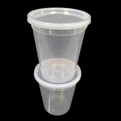 China 32oz Plastic Togo Food Containers Grocery Food Storage Containers With Lids for sale