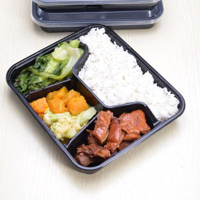 China 4 Compartment Microwavable Tiffin Lunch Box Containers/Takeout Food/Bento Box for sale