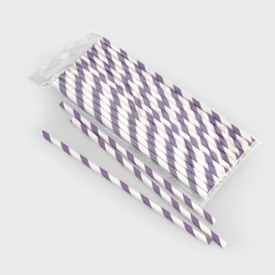 China Color Disposable Striped Hot Sale Custom Design Paper Drinking Straw for sale