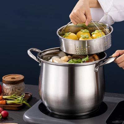 China 9.5 Inch 24cm Die Casting Stainless Steel Sustainable Soup Cooking Pot Aluminum Nonstick Large Soup Pot With Induction Bottom for sale