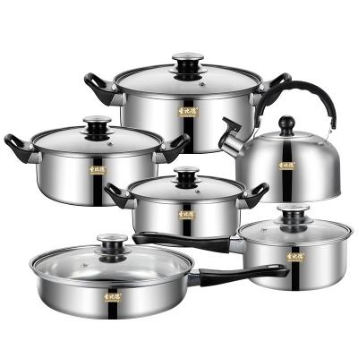 China 12pcs Sustainable Cooking Pot Set New Design Stainless Steel Pot Cookware Non-Stick Cookware Set Cooking Pot Set for sale