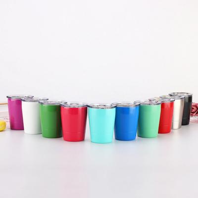 China Sustainable Kids 8oz Tumbler Cups Double Wall 18/8 Stainless Steel Tumbler With Lid Travel Mug Milk Cup for sale