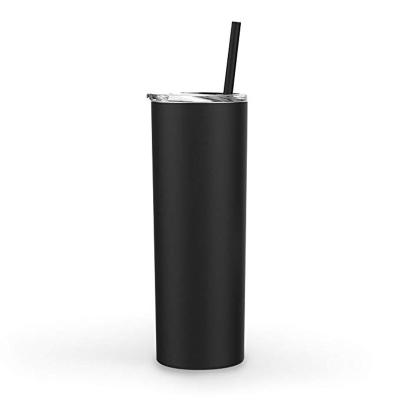 China Wholesale Viable 20 Oz Double Wall Empty Straw Tumbler Insulated Stainless Steel Sealed Tumbler For Coffee for sale