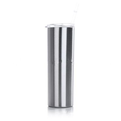 China Sustainable Hot Sale Designed Stainless Steel Tumbler, Customized 20oz Vacuum Insulated Tumbler With Lid And Straw (Sliver) for sale