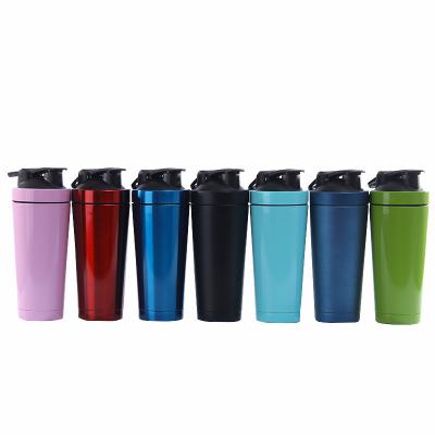 China Viable Wholesale Double Wall Vacuum Insulated Gym Protein Shaker Stirring Mug Whey Protein For Fitness for sale