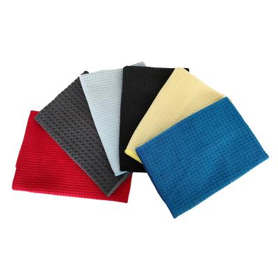 China QUICK DRY Custom Microfiber Kitchen Cleaning Cloth 380GSM 40*40cm Waffle Weave Towel For Auto Detailing for sale