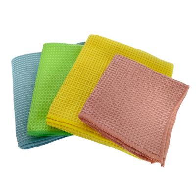 China 260gsm 300gsm Kitchen Washable Cleaning Cloth QUICK DRY Microfiber Dish Car Drying Towel Waffle Weave Reusable Quick Dry Towel for sale