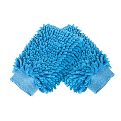 China Child Safe Scratch and Lint Free Microfiber Wash Chenille Glove for Car Cleaning for sale