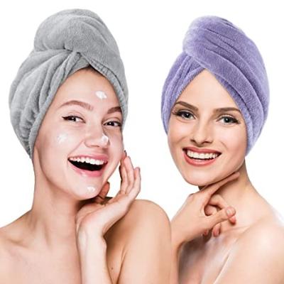 China Luxury Eco Friendly Child Safe Premium Collection Microfiber Turban Dry Hair Towel For Hotel Home Bathroom for sale