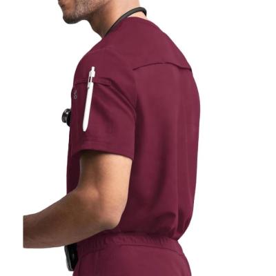 China High End Hospital Doctors And Doctors Crewneck Zipper Closure Cloth Shorts Soft Sleeve Man Jogger Medical Spandex Scrub for sale