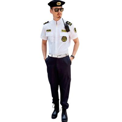 China Custom Logo Guardsman's Uniform Short Sleeve Stand Collar, Men's and Women's Uniforms for Security Guards for sale