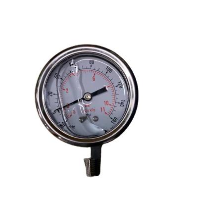 China Stainless Steel Dial Face Glycerin Filled Compound Pressure Vacuum Gauge for sale