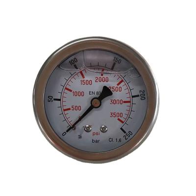 China Stainless Steel 250bar Bourdon Tube Back Mounted Hydraulic Pressure Gauge for sale