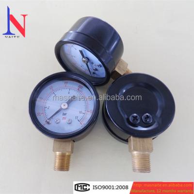 China Copper Alloy 40mm Black Steel Dry Air Pressure Gauge for sale