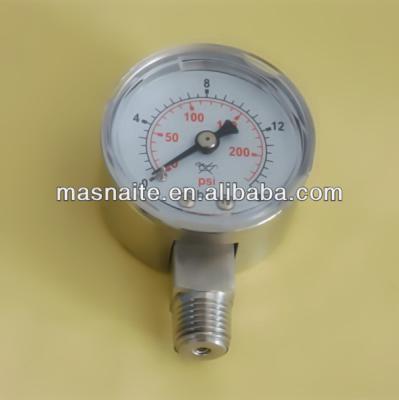 China All Low Stainless Steel Gas Pressure Gauge Mouthful 2 Inch (50mm) for sale