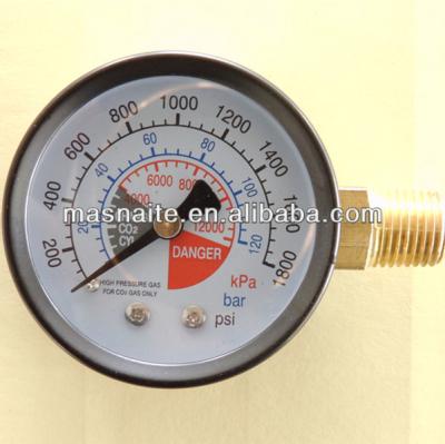 China china manufacture supply co2 pressure gauge 2 inch (50mm) for sale