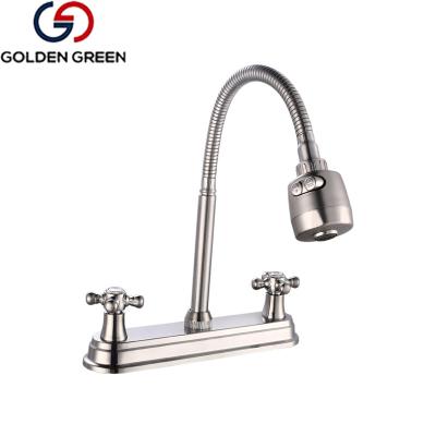 China Thermostatic Faucets Zinc And ABS Flexible Spout Kitchens Faucet Nickel Brushed Kitchen Sink Faucets for sale