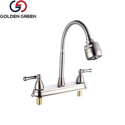 China Thermostatic Faucets Zinc And Flexible ABS Kitchen Faucet Spout Kitchen Sink Faucets Brush Nickel Faucet for sale