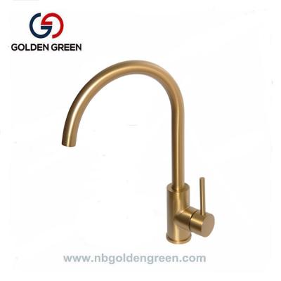 China Presto Kitchen Sink Faucet Tri Sense Faucets Flow, Hot And Cold Hose Faucet, OEM Style Ceramic Brass Body Exterior Finish Gold for sale