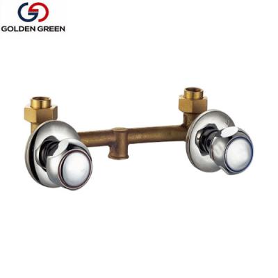 China Double Handle Thermostatic Brass Shower Faucets Wall Mounted Bathroom Faucets for sale