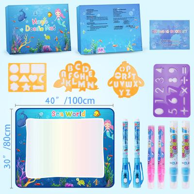 China Kids Water Painting Toys 2022 Kids Drawing Mat Large Painting Aqua Drawing Water Doodle Mat Coloring Magic Travel Toys for sale