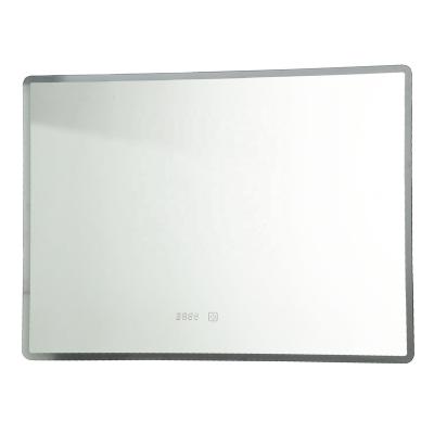 China Bathroom Frameless Mirror Anti Fog Rectangle Touch Screen Luminous Film for sale