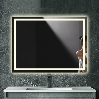 China Rectangle Illuminated Modern Framed Mirrors With Motion Sensor for sale