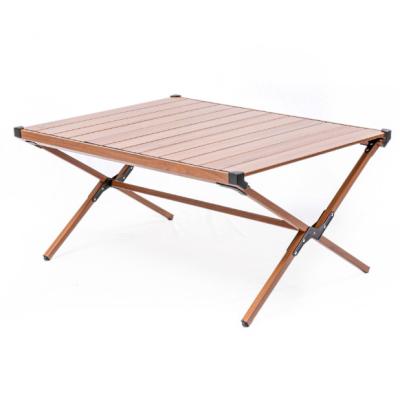 China Wooden Folding Table Camping Beach BBQ Picnic Folding Table Foldable Outdoor Wooden Outdoor Camping Folding Table for sale