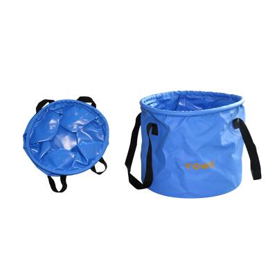 China New Sustainable Folding Bucket Outdoor Portable PVC Camping Bucket Fishing Bucket for sale