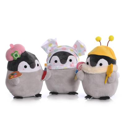 China Koupen Chan penguin plush doll plush 20cm cartoon plush bee small animal painter cos toys brave man pp cotton kids bedtime toys for sale