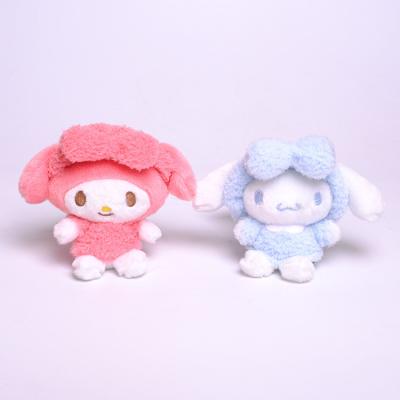 China Melody Series Fasion 12Cm Sanrio Cinnamoroll Plush Toy Pajamas Key Chain Kawaii Mini Hanging Plush For Girls Kids Gift for sale