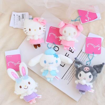 China Wishmemell Fasion 10Cm Sanrio Kuromi Winter Snowflakes Series Plush Toy Melody Key Chain Hanging Plush Toy for Gift for sale