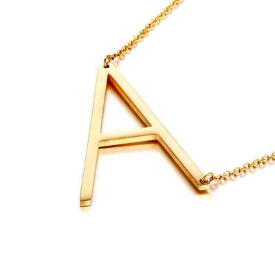 China Europe and America 26 English letter necklaces, polished on both sides (smooth and round and bright) size: 3.5*2.5cm for sale