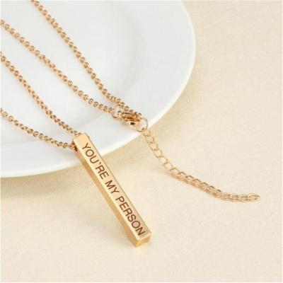 China TRENDY Personalized Engraving, Custom Name Bar Necklace, Stainless Steel Womens/Mens Jewelry Pendant Gifts. for sale