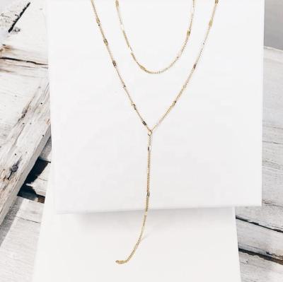 China CLASSIC personalized long stainless steel gold layered necklace, Christmas gifts for women. for sale