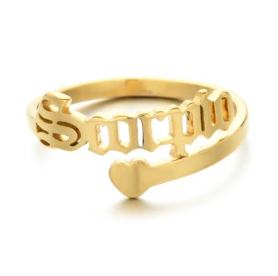 China ADJUSTABLE FASHIONABLE Zodiac Heart Ring Stainless Steel Set Customized Customized Products for sale