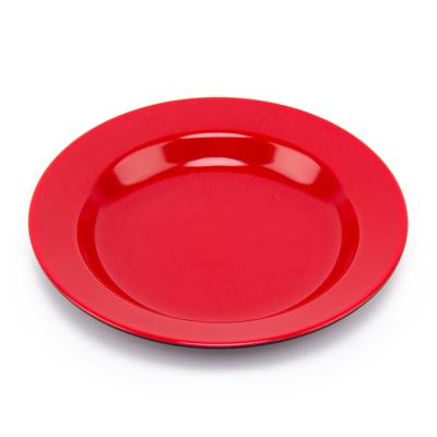 China Cheap viable dinner soup dish deep round black and two color wholesale restaurant red soup dish for sale