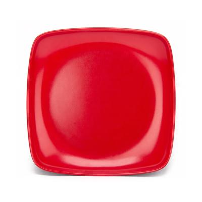 China Sustainable Restaurant Melamine Tableware 8.5 Inch Square Melamine Pizza Dish for sale