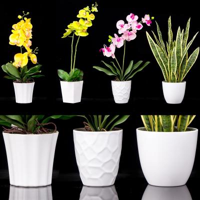 China Modern Customized Living Room Melamine Flowerpot Artificial Plants Large Glazed Flower Pot for sale