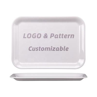 China Eco-friendly Commercial Hospitality Insurance Restaurant Service Tray Cheap Plastic Fast Food Tray Melamine Food Serving Tray for sale