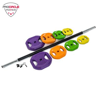 China Colorful unisex bumper barbell fitness cross power plate set weight lifting traing weighed plates for sale