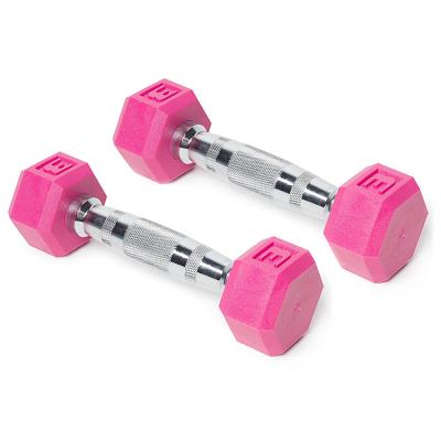 China Comfortable ProCircle Hex Gym Equipment Rubber Dumbbell for sale