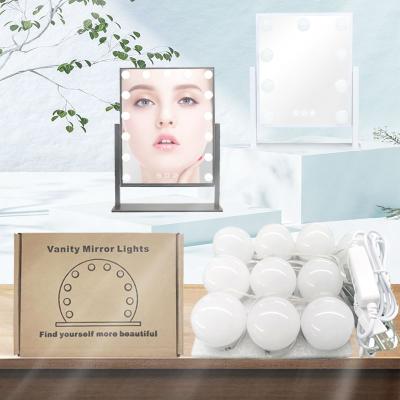 China Modern Hollywood Style Led Bulb Makeup Mirror Light 10 Dimmable Mirror Light Bulbs Usb Lamp Vanity Led Bulb Light for sale