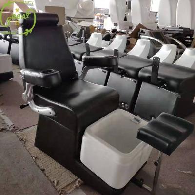 China Factory New Style Hot Selling Foshan Large Spa Chair Top Luxury Black Pedicure Chair Pedicure Chair With Sink for sale