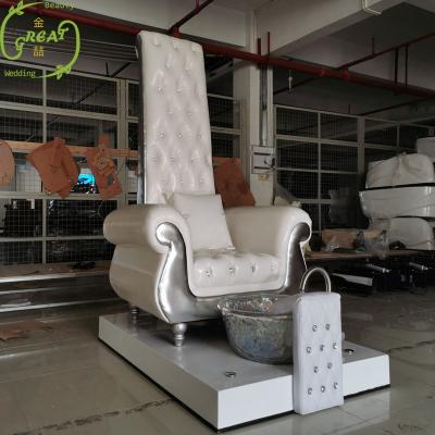 China Modern White Back King Throne Pedicure Chair From Large Modern Foshan Luxury Factory The Top Luxury for sale