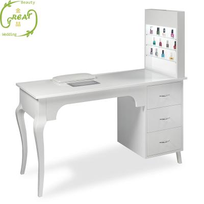 China Foshan Eco-friendly Large Modern Style Beauty Salon Furniture Nail Table Cheap Customizable Manicure Table for sale