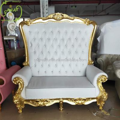 China 2019 King Throne Eco-friendly Luxury White Back Sofa Furniture Beauty Salon Sofa High For Waiting& Living Room &hotel&wedding for sale